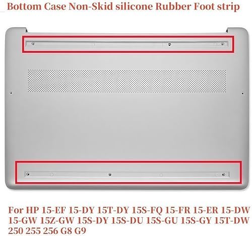 Laptop Bottom Cover Rubber Non Slip Bumper Foot Feet Pad Feet Strips Replacement for HP 15-EF 15-DY 15T-DY 15S-FQ 15-FR for Laptop Bottom Case Non Skid Silicone Bumper Rubber Foot Strip