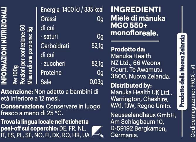 Manuka Health UMF 16+/MGO 573+ Manuka Honey (250g/8.8oz), Superfood, Authentic Raw Honey from New Zealand