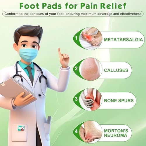 30 Pcs Metatarsal Foot Pads for Pain Relief, 0.28" Thick Felt Ball of Foot Cushion for Women and Men Non Slip Metatarsalgia Mortons Neuroma Forefoot and Sole Pads for Shoes High Heels-White