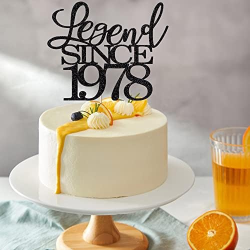 legend since 1978 cake topper 48th birthday happy birthday cake topper men and women cheer 48 years old handmade black glitter cake decoration