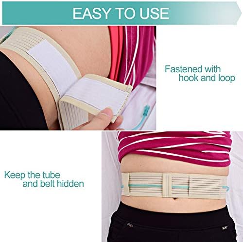 Breathable Peritoneal Dialysis Belt Stretch G/Peg Feeding Tube Holder PD Catheter Covers Bag Drainage Abdominal Fixation Medical Nursing Supplies, Medium(28-41 Inch)