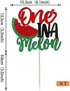 Rsstarxi 1 Pack Watermelon 1st Birthday Cake Topper Glitter One in a Melon Cake Pick for Summer Fruit Watermelon Themed First Birthday Baby Shower Kids 1st Birthday Party Cake Decorations