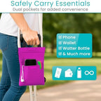 Vive Crutch Bag & Hand Grip Pads - Water-Resistant Pouch with Foam Padding - Tote for Broken Leg Crutches with Storage Pockets - Ergonomic, Orthopedic, Lightweight - Medical Crutch Accessories