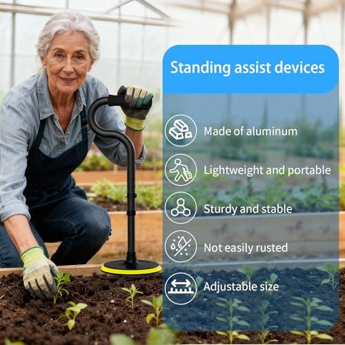 Standing Assist Devices Mobility Aids to Help Get up from Floor Standing Aids & Supports for Seniors,Standing Mobility Aid Tool for Elderly Rising Indoors Garden Housework Bedroom Bathroom Matte Black