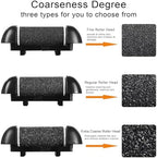 6pcs Replacement Roller Refill Heads for Electric Callus Remover,Feet Pedicure Kit Refill Rollers, 2 Extra Coarse, 2 Regular Coarse, 2 Fine Coarse Refill Rollers (Black)