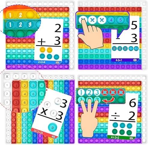 COOVA Multiplication Chart Pop It - Multiplication Game Board, 12x12 Times Table Math Game Board for Kids Learning, Educational Multiplication Machine Toy