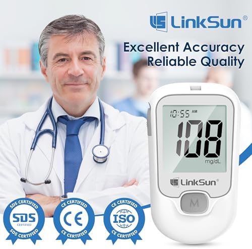 G-425-1 Blood Glucose Monitor Kit, 50 Test Strips, 50 Lancets, 1 Control Solution, 1 Blood Sugar Monitor, 1 Lancing Device, Diabetes Testing Kit, No Coding, Glucometer for Home Use
