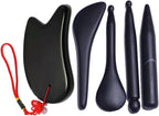 Gua Sha Massage Tool Set, Black Bian Stones Guasha Tools for Scraping Facial and Body Skin Massage Relief Stress Tool, M35