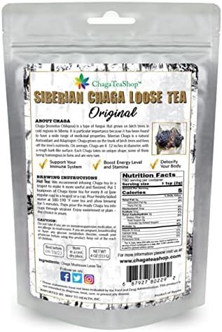 Siberian Chaga Mushroom Loose Tea 4 Oz. (113g.) Caffeine Free Natural Immune System Booster and Body Healer (Original)