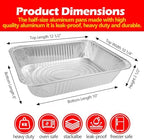 9x13 Aluminum Foil Pans with Lid, 20 Pack Disposable Trays Half Size Heavy Duty Tin Pans Deep Food Containers For Cooking, Meal Prep, Baking, Roasting, Chafing, Heating or Steam Table