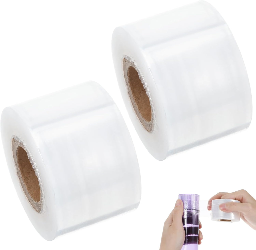 1.6In × 1312ft Heavy Duty Plastic Stretch Wrap Roll for Bottles, Jars, Cans, Versatile Shrink Wrap for Packing, Garden Grafting, Plant Tape, Unheated Packing Supplies(2 Rolls)