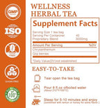 Organic Chinese Chrysanthemum Flower Goji Berry Herbal Tea, Caffeine-Free Herbal Tea for Calm & Relaxation, Non-GMO, Daily Wellness Support, 40 Individually Wrapped Tea Bags