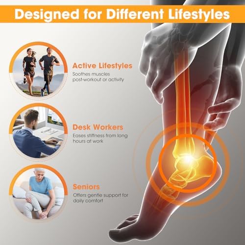 Cordless Ankle Heating Pad with Massage,Rechargeable Ankle Massager for Pain Relief,Portable Neuropathy Foot Massager