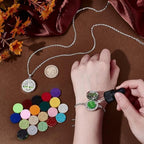 PH PandaHall 2pcs Essential Oil Diffuser Bracelet Necklace Set, Tree of Life Stainless Steel Pendants Charms Adjustable Aromatherapy Locket Jewelry with 20 Random Color Refill Pad for Women Mom Gift