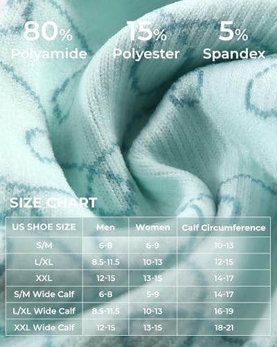 FITRELL 4 Pairs Compression Socks for Women & Men, 15-20mmHg Circulation Support for Athletic Travel Daily Wear