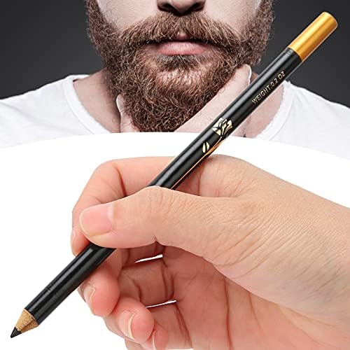 ANGGREK Beard Lineup Pen, White Hairline Pen Professional Beard Pencil Filler Household Beard Pencil Liner Shaping Styling Tool(Black)
