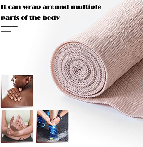 OBTANIM 6 Rolls Elastic Bandage Wrap with 12 Extra Clips, 6 Inch X 15ft Compression Bandage Stretch Tape for Medical, Athletic Sport, Wrist, Arm, Leg Sprains, Calf, Ankle & Foot