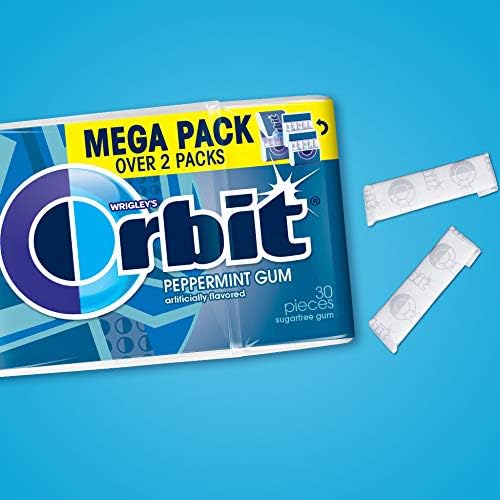ORBIT Gum Peppermint Sugar Free Chewing Gum Mega Pack, 30 Piece