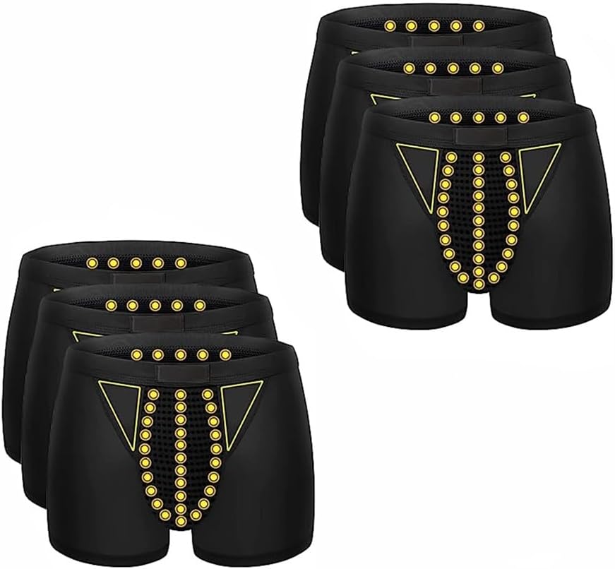 POCHY Men's Physiological Underwear Magnetic Therapy Health Care Enlargement Boxer Briefs Breathable Inner Pants (Color : 6pcs, Size : X-Large)