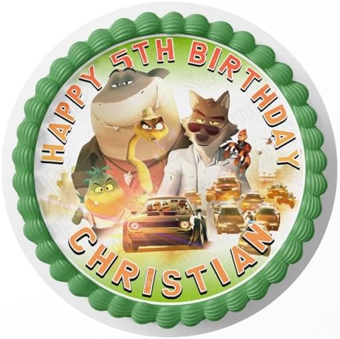 7.5 Inch Edible Cake Topper – The Bad Guys Themed Birthday Party Collection of Edible Cake Decorations round