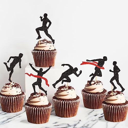 36 Pack Running Cupcake Toppers Sports Fitness Cupcake Picks Sports Health Fitness Theme Running Birthday Party Cake Decorations Supplies
