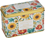 New English Teas Victorian Sunflower Tea Tin with 40 English Afternoon Teabags, Inspired by Embroidery & Textile Styles