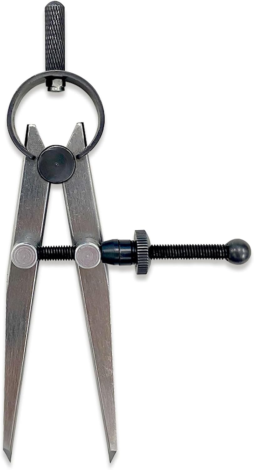 6-Inch Adjustable Lockable Steel Divider – Precision Leather, Wood & Metal Working Compass for Circles, Arcs, and Measurements