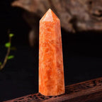 Natural Sunstone Crystal Wand Point 2.7–4.3 inch – Polished Hexagonal Crystal Tower for Reiki Healing, Meditation, Chakra Balancing & Home Energy Decor (0.5LB(2-5pc))