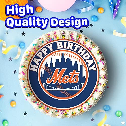 7.5 NY basketball Cake Topper – Round Edible Birthday Cake Decorations, Happy Birthday Cake