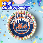 7.5 NY basketball Cake Topper – Round Edible Birthday Cake Decorations, Happy Birthday Cake