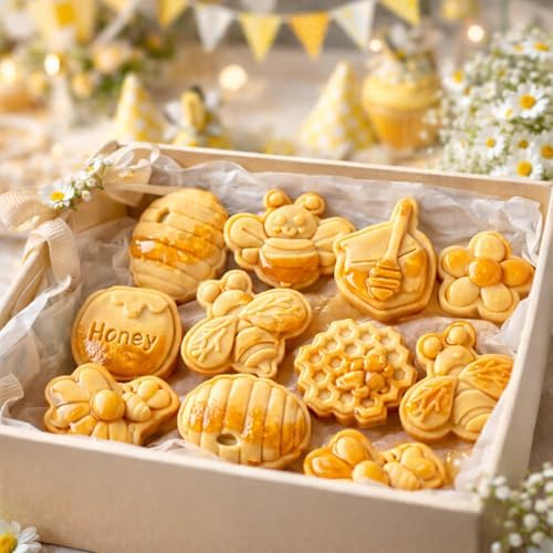 2Pack Bee Silicone Molds Bumble Bee Candy Molds Honey Bee Silicone candy Molds Honeycomb Honey Beehive flowers Silicone Molds for Gummy Fondant Cake Chocolate Candy Desserts Biscuit Pudding Ice Cube