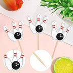 40 PCS Bowling Cupcake Toppers Double Sided Sports Theme Bowling Cupcake Picks Bowling Birthday Decorations for Bowling Theme Baby Shower Alley Player Birthday Party Cake Decorations Supplies