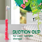 GUM Monsterz Children and Toddler Toothbrush, Soft Bristled Kids’ Toothbrush with Suction Cup, for Ages 2+, 1 Count(Pack of 6)