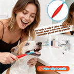 Dog Toothbrush, 360° & Double-Headed Dog Dental Care Kit for Small & Large Dogs, Pet Finger Toothbrush & Toothbrush Set for Effective Plaque Removal, Clean Teeth, Fresh Breath, and Gum Health