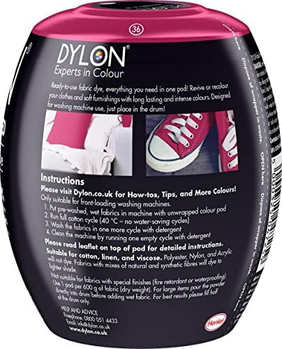 Dylon Washing Machine Fabric Dye Pod for Clothes & Soft Furnishings, 350g – Tulip Red