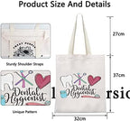 POFULL Dental Hygiene Make Up Bag Dental Assistant Gift Dental Zipper Pouch Bag RDH Gift (Dental Hygiene Tote Bag)