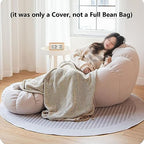 Beanbags Bean Bag Chair, Lazy Beanbag Chair Cover, Ultra Soft Teddy Fabric Arm Chair, Pumpkin Appearance Soft Premium Stuffable Bean Bag Chair Cover (No Filler),Brass