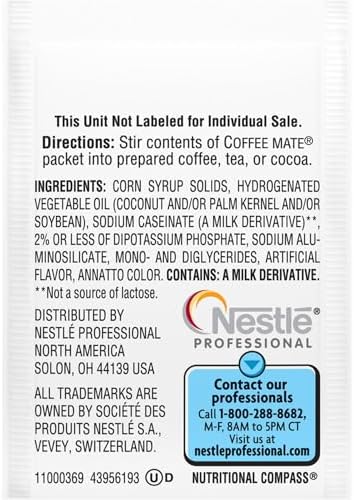 Nestle Coffee mate Original 3 Gram Single Serve Powdered Creamer Packets (Pack of 200)