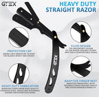 Straight Razors For Men 100 GTEX Barber Razor Blades - 2 Professional Single Blade Razors for Men Navajas Para Barbero Straight Edge Razor Barber Beard Razor Shavette Shaving Razor Kit