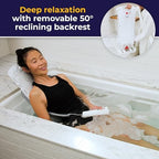 Drive Medical Bellavita Dive Bath Lift Chair, Reclining Electric Auto Bath Lifter & Tub Chair Lift, Bathtub Seat Transfer Chair with Open Seat Design, White