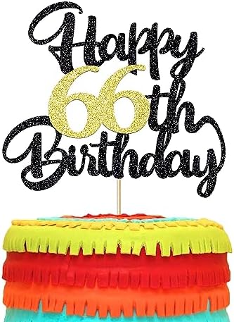 66th Happy birthday cake topper happy cake decoration 66th birthday party decoration gift plugin (66)