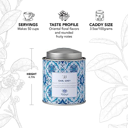 Whittard of Chelsea - Earl Grey Loose Leaf Tea, Black, Vegetarian & Vegan Friendly, Resealable Tin (100g, 1ct)