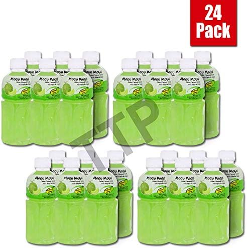 Mogu Mogu Fruit Juice with Nata De Coco, 10.82 oz (Pack of 24) (Melon)