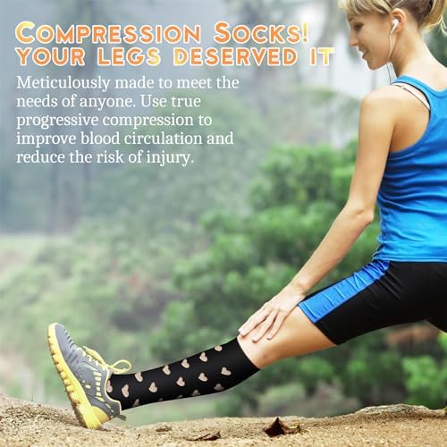 QUXIANG Compression Socks for Women & Men 15-20 mmHg, Best for Medical, Nursing, Running, Athletic, Varicose Veins, Travel