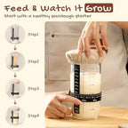 Astercook Sourdough Starter Kit with Round & Oval Banneton Bread Proofing Basket, Bread Sling, Starter Jar, Dough Whisk, Scrapers, Stencils, Cooling Rack & Bag Complete Sourdough Bread Baking Supplies
