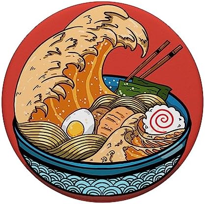 Great Ramen Wave Kanagawa Japanese Noodles Anime Food Gift PopSockets Adhesive PopGrip