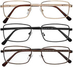 Success Eyewear Reading Glasses Set of 3 Metal Full Rim Glasses for reading for Men and Women