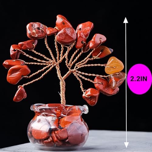 4PC Tree of Life Gift Set Red Jasper, Chakra Gemstone, Amethyst and Natural Chakra Pendant – Healing Energy Decor and Positive Vibes Gifts for Women