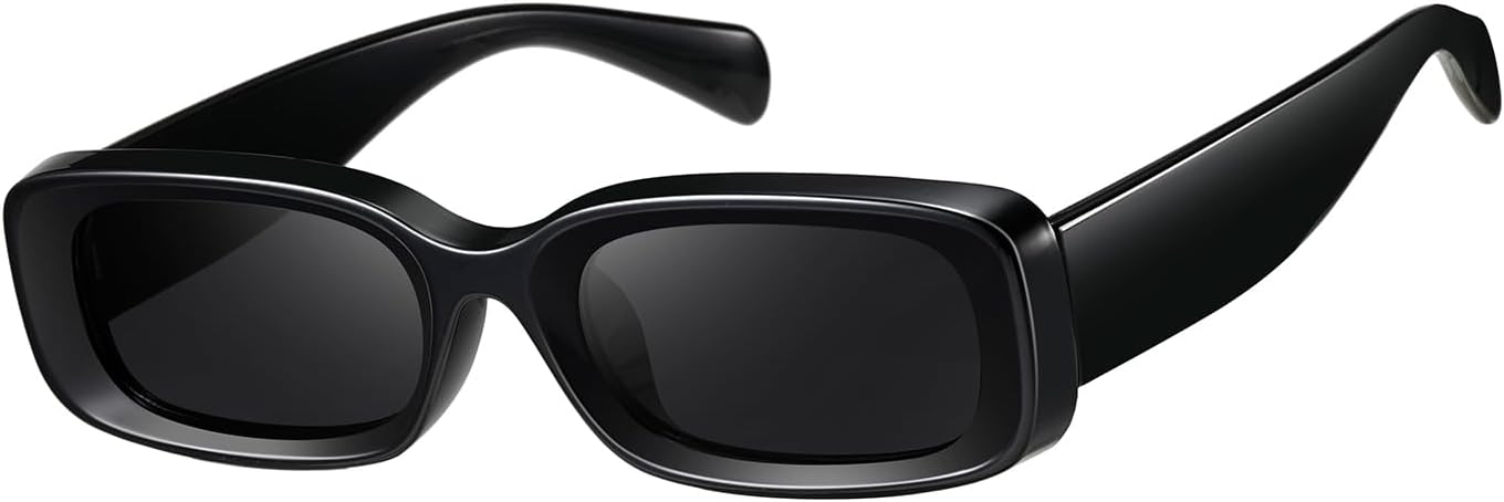 kimorn Retro Rectangle Sunglasses for Women Men Thick Frame Sun Glasses UV Protection Shades K1703