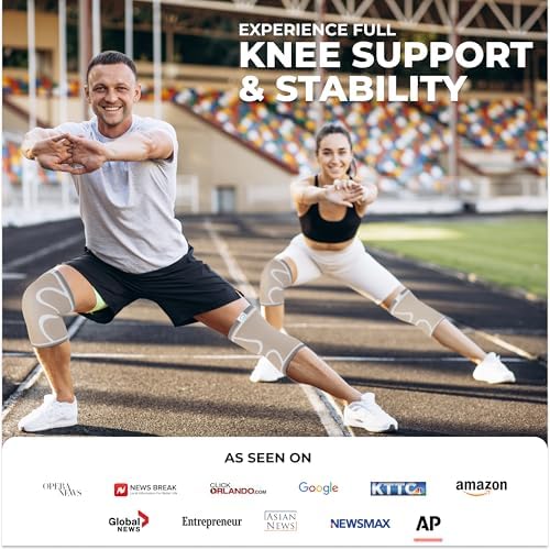 Modvel Compression Knee Brace for Women & Men - 2 Pack Knee Brace for Women Running Knee Pain, Knee Support Compression Sleeve, Workout Sports Knee Braces for Meniscus Tear ACL & Arthritis Pain Relief